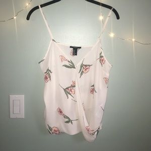 FLORAL SURPLICE PLUNGE CAMI TOP